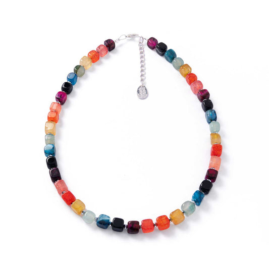 Rainbow Agate Cubes Necklace
