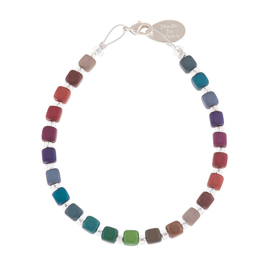 Rainbow Satin Cubes Bracelet