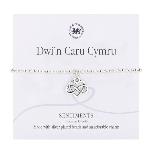 Dwi'n Caru Cymru Sentiment Bracelet