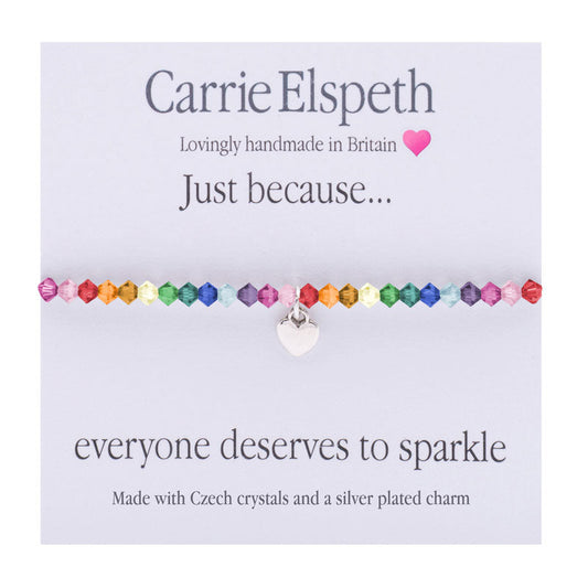 Everyone Deserves To Sparkle Rainbow Sentiment Bracelet