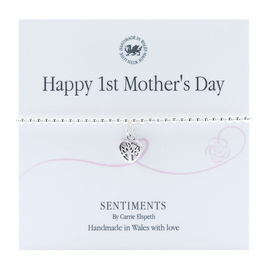 Happy 1st Mother's Day Sentiment Bracelet