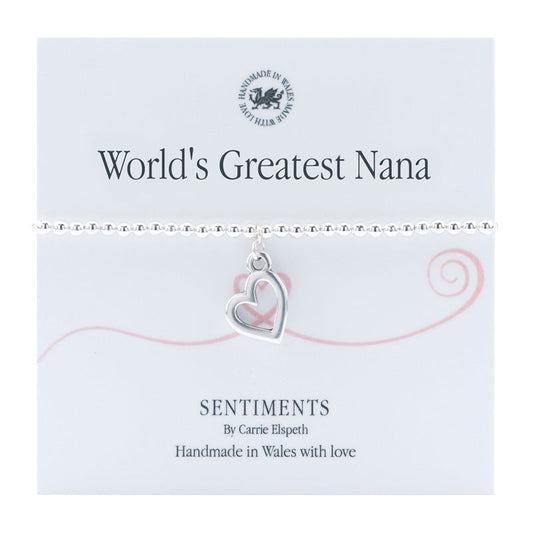 World's Greatest Nana Sentiment Bracelet