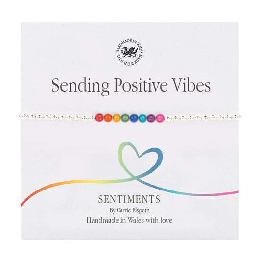 Sending Positive Vibes Sentiment Bracelet