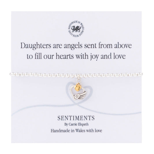 Daughters are Angels Sentiment Bracelet