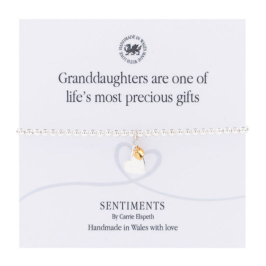 Granddaughters are one of life's gifts Sentiment Bracelet