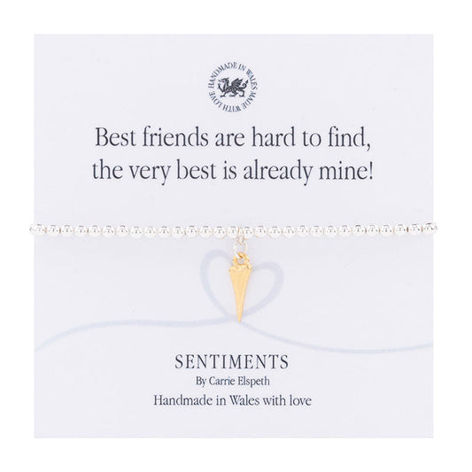 Best friends are hard to find Sentiment Bracelet