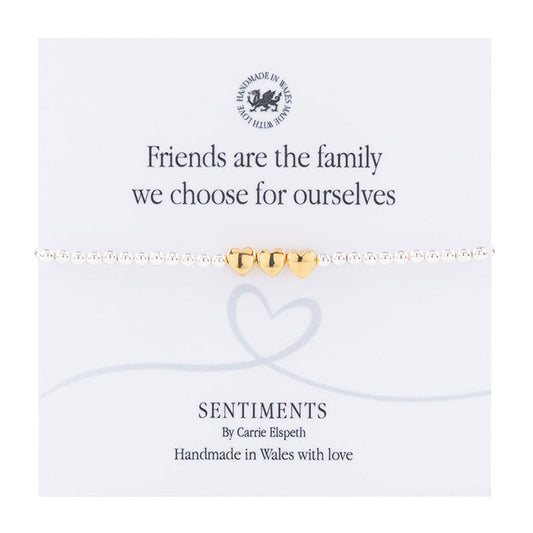 Friends are the family we choose Sentiment Bracelet