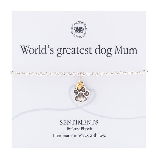 World's greatest dog Mum Sentiment Bracelet