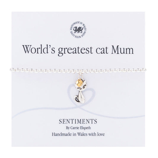 World's greatest cat Mum Sentiment Bracelet