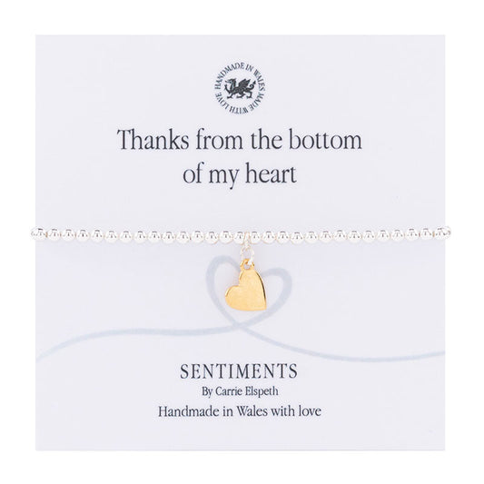 Thanks from the bottom of my heart Sentiment Bracelet