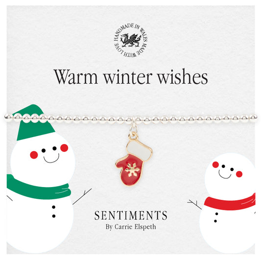 Warm Winter Wishes Sentiment Bracelet