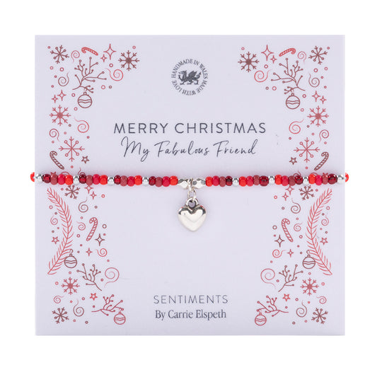 Merry Christmas My Fabulous Friend Sentiment Bracelet