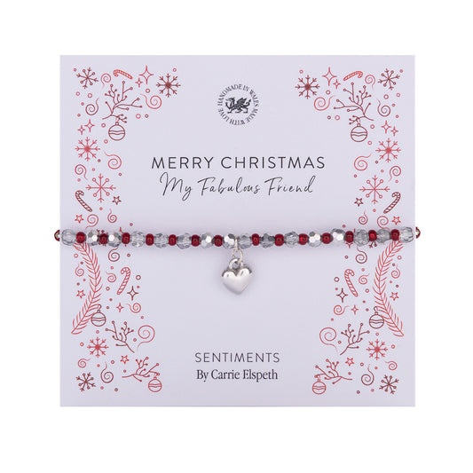 Merry Christmas My Fabulous Friend Sentiment Bracelet