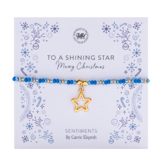 To A Shining Star Merry Christmas Sentiment Bracelet