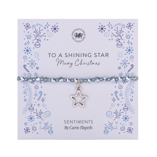 To A Shining Star Merry Christmas Sentiment Bracelet