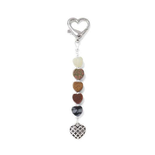 Gemstone Hearts Bag Charm