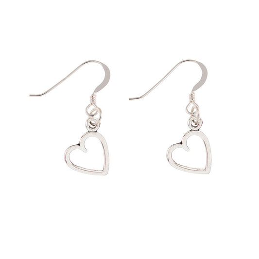 Angled Open Heart Earrings