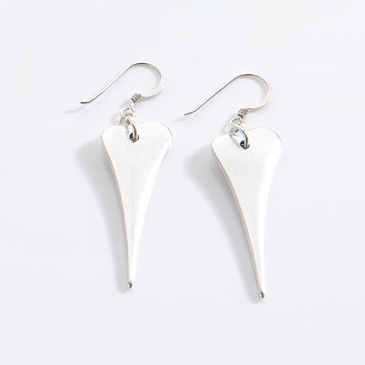 Elongated Heart Earrings