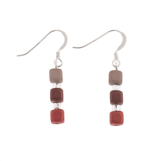 Rainbow Satin Cubes Earrings
