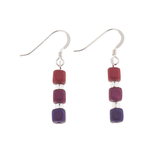 Rainbow Satin Cubes Earrings