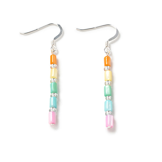 Pastel Rainbow Seashell Earrings