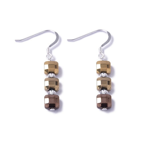 Cubic Haematite Earrings