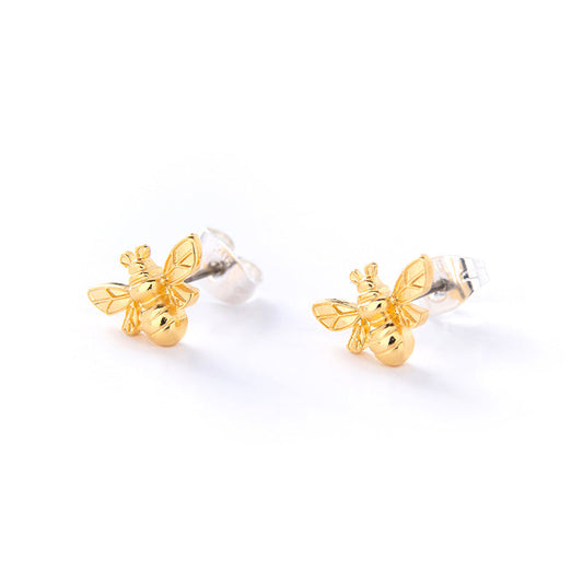 Gold Bee Stud Earrings