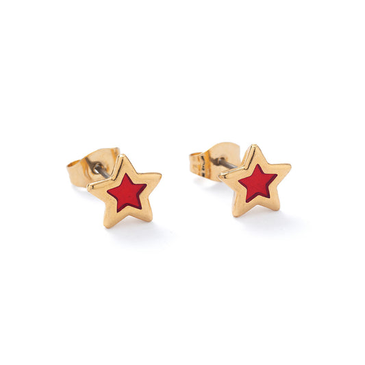 Gold Star Stud Earrings