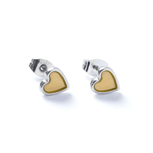 Silver Heart Stud Earrings