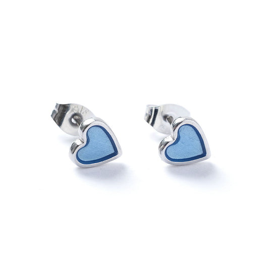 Silver Heart Stud Earrings