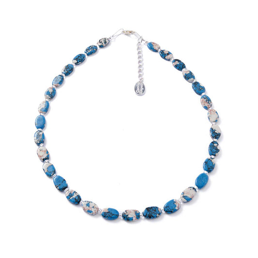 Marbled Ceramic Ovals Necklace