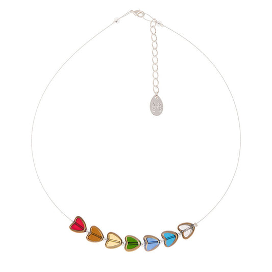 Gold Edged Hearts Necklace