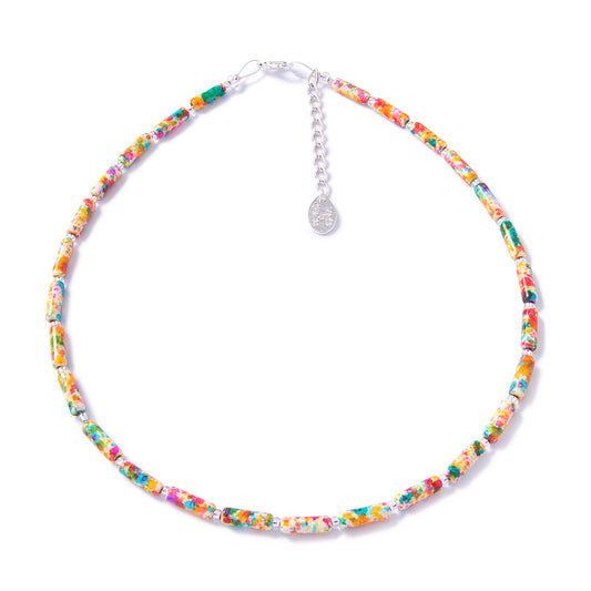 Fully beaded Festival necklace on white background