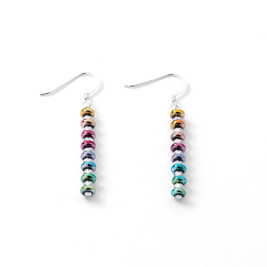 Ombre Haematite Discs Earrings