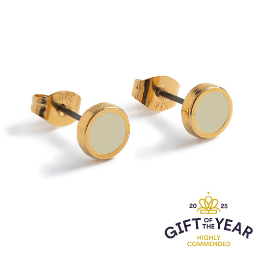 Gold Rounds Stud Earrings