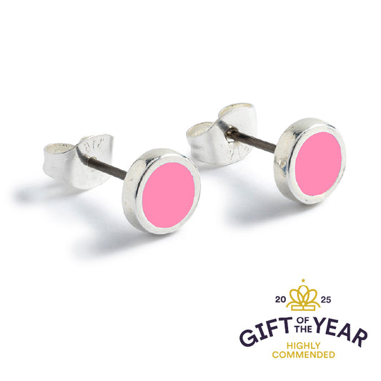 Silver Rounds Stud Earrings