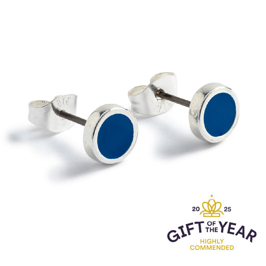Silver Rounds Stud Earrings